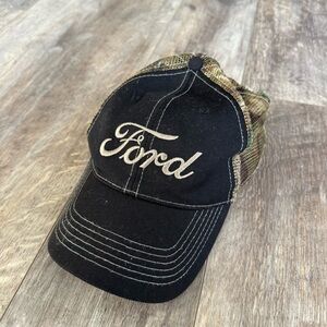 Ford Black and Camouflage Baseball SnapBack Hat